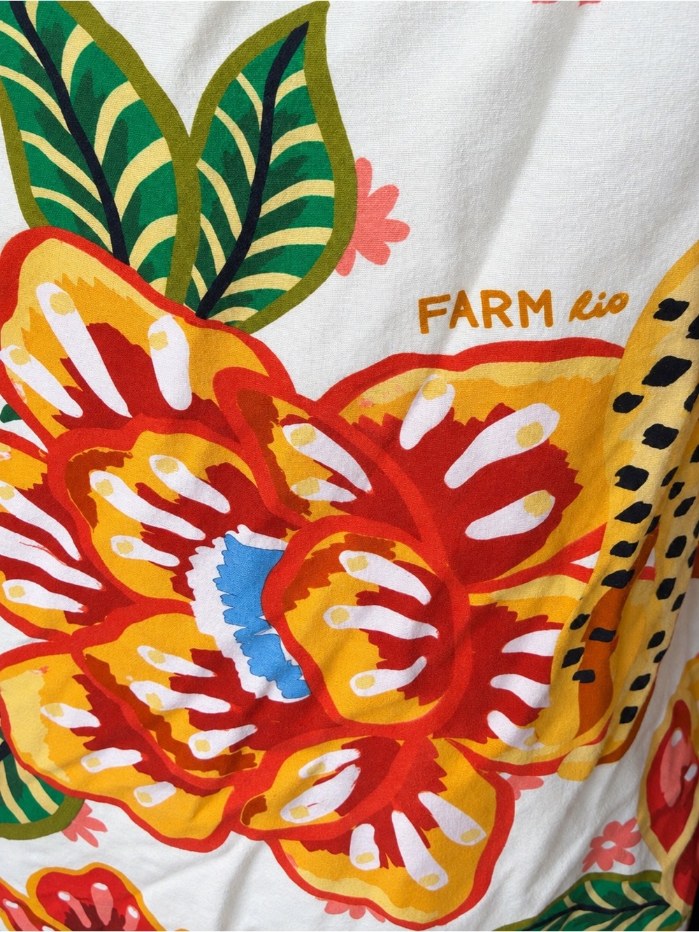 FARM Rio xAnthropologie   Babydoll Leopard Floral Maxi Dress Puff sleeves - Picture 4 of 12